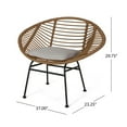 thumbnail image 3 of 2 Pieces Patio Wicker Chairs Outdoor Chairs Rattan Chair Conversation Sets with Cushions for Porch Backyard Poolside Garden, Brown, 3 of 6