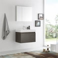 thumbnail image 2 of Fresca Mezzo 30" Gray Oak Wall Hung Modern Bathroom Vanity with Medicine Cabinet, 2 of 6