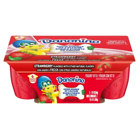 Danonino Strawberry Dairy Snack, 1.76oz, 6 Count