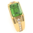 thumbnail image 3 of Men's Peridot Diamond Channel Ring In Solid 14k Yellow Gold, 3 of 6