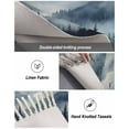 thumbnail image 5 of Blue Mountain Peak Area Rug 3x5ft Woven Runner Rug,Forest Tree Bird Fog Landscape Washable Living Room Hallway Bedroom Kitchen Carpet with Tassels,Indoor Outdoor Throw Door Mat for Entryway, 5 of 5