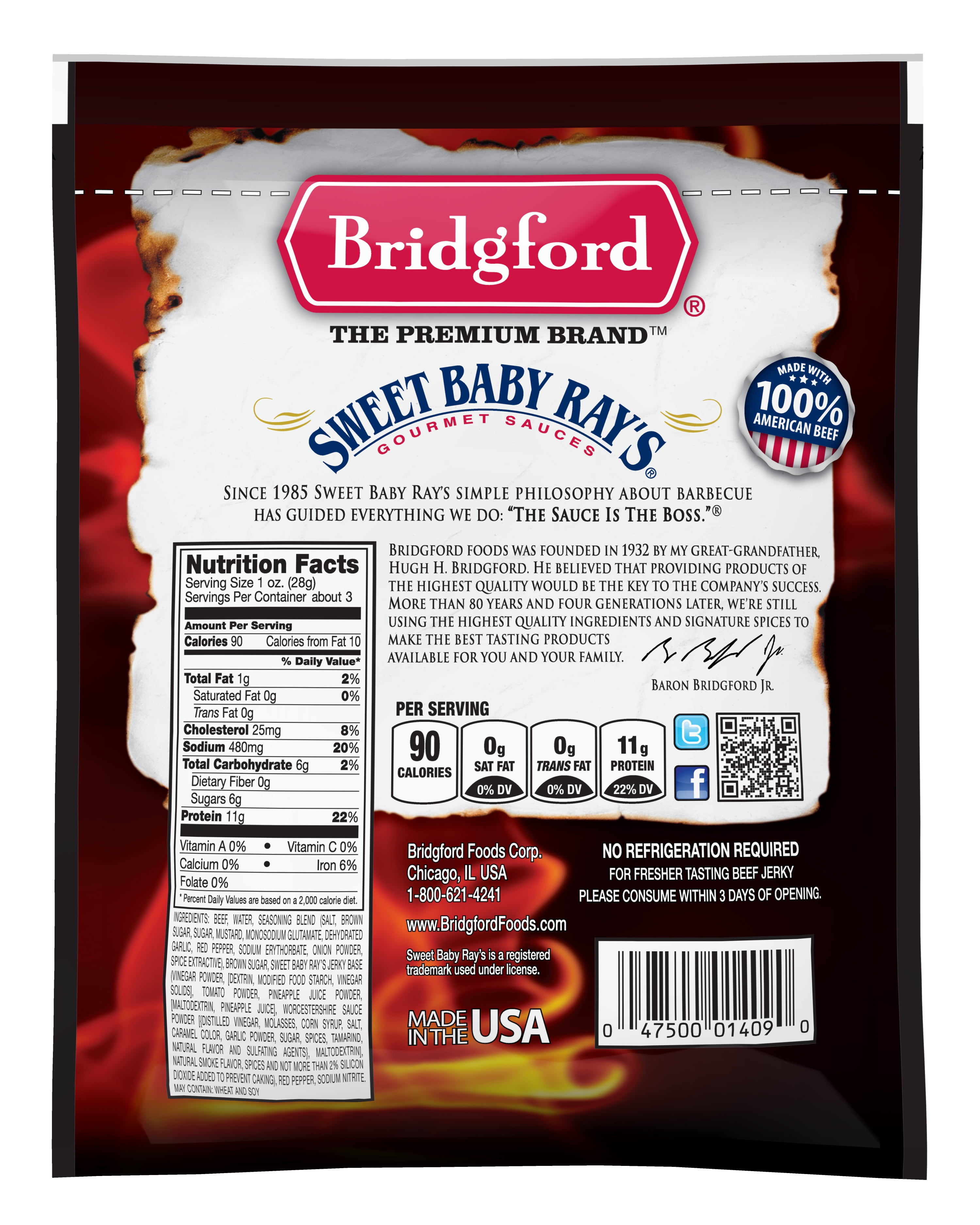 Sweet Baby Ray's Beef Jerky, Sweet 'N Spicy, 3.25 oz