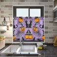 thumbnail image 4 of Yayeee Kitchen Curtains Tier Pair Light Filtering 27"x36" Rod Pocket Short Cafe Window Panel, Halloween Pumpkin, 4 of 7