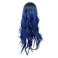 thumbnail image 4 of Unique Bargains Human Hair Wigs for Lady 28" Curly Wig with Wig Cap Royal Blue, 4 of 7