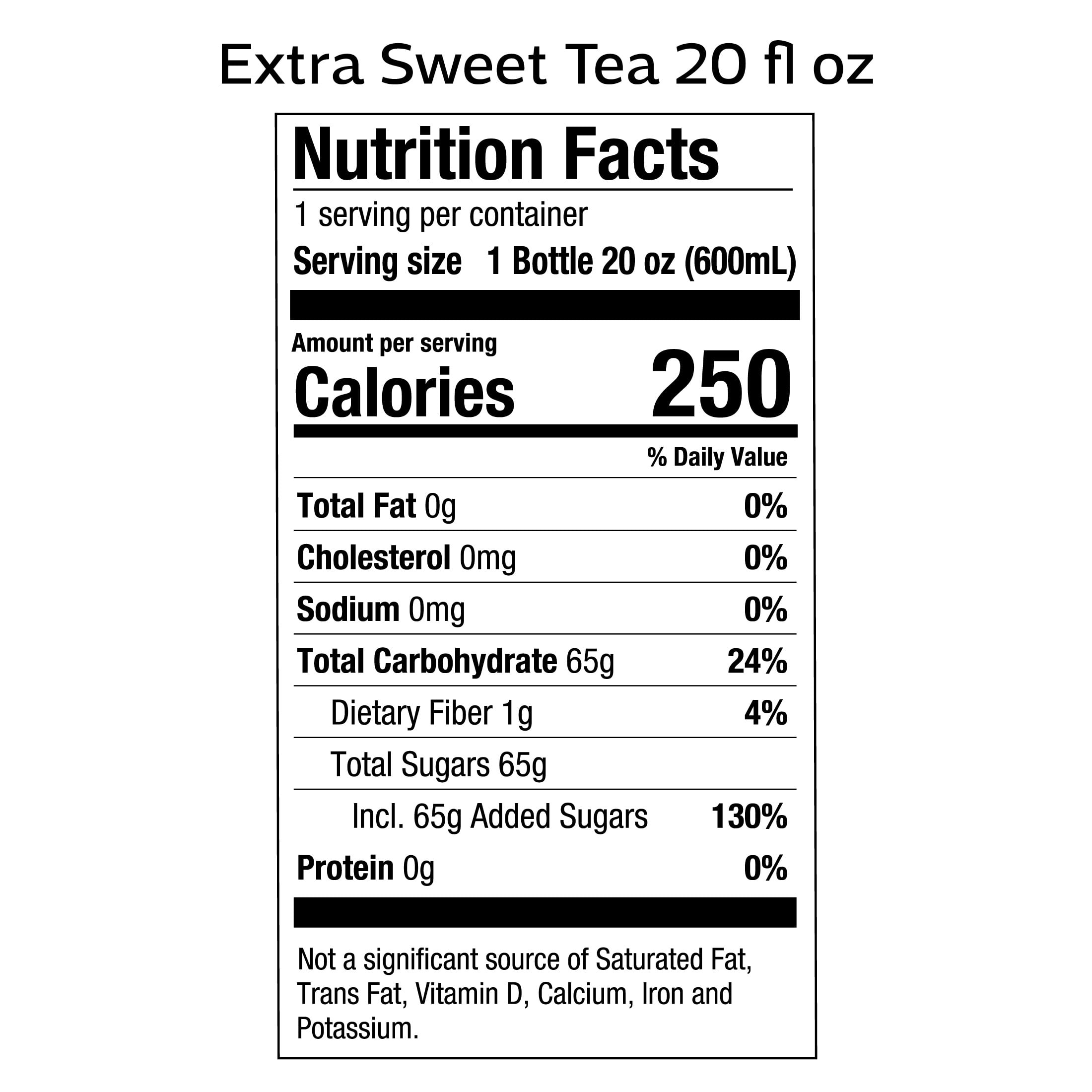 Milo's Extra Sweet Tea, Refrigerated Iced Tea, 20 fl oz Bottle, 100% Natural, No Preservatives, Brewed Fresh Daily