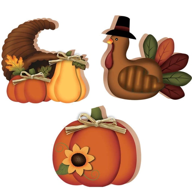 Acción De Gracias, Calabaza De Madera, Decoración De Pavo, Cosecha De Otoño, Adornos Rústicos De Pie, Decoración Para Otoño