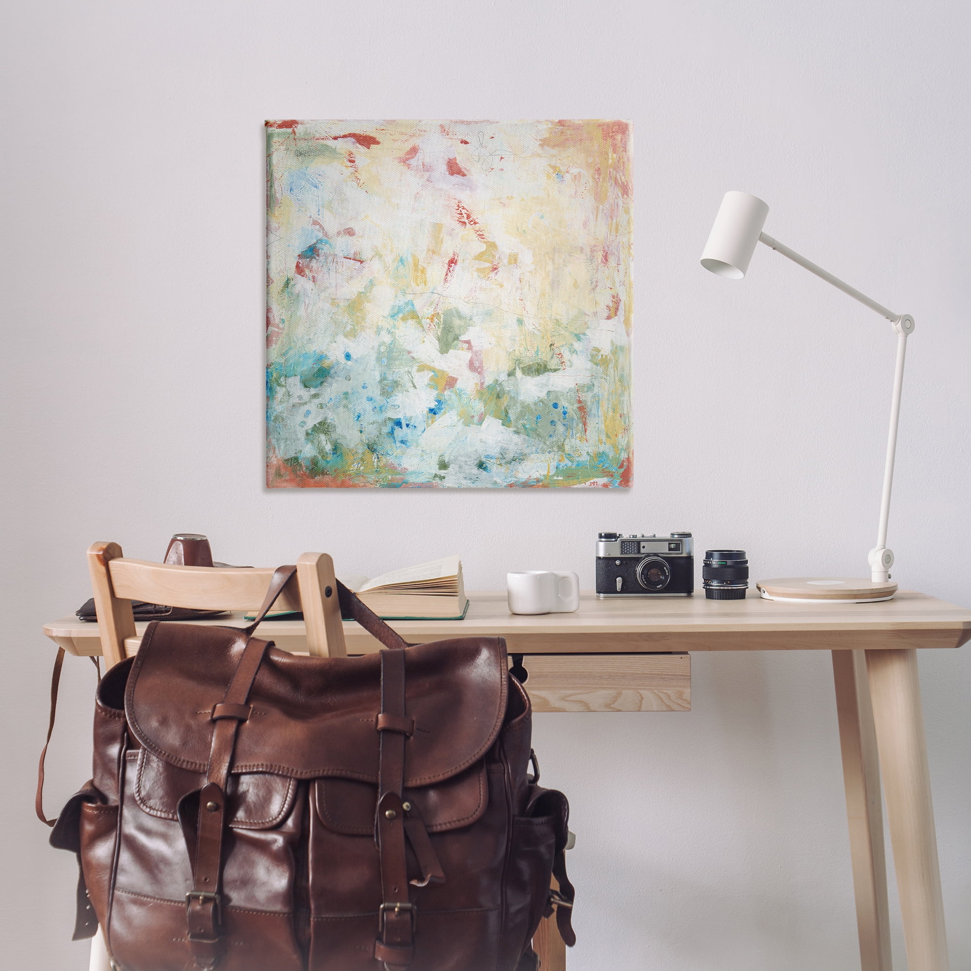 Stupell Industries Muted Restless Abstract Abstract Painting Wrapped Canvas Art Print Wall Art, 36 x 36