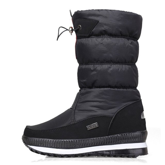 Zapatos Invierno Botas Nieve Mujeres Forrado Piel Al Media Pantorrilla