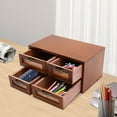 thumbnail image 3 of Desk Organizer with Drawers Wooden Desktop Storage Cabinet Storage Box, 4 Drawer, 3 of 10