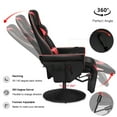 thumbnail image 2 of G-ROCKER Queen Throne Video Gaming Recliner Chair, Ergonomic High Back Swivel Reclining Chair with Adjustable Backrest and Footrest, Lumbar Support, Headrest and Cupholders, Black Red, 2 of 6