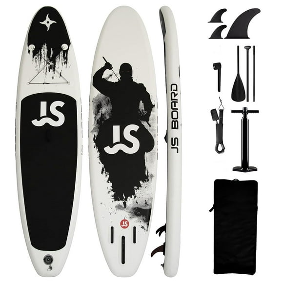 WINGOMART 11' Inflatable Stand Up Paddle Board 11'x32"x6" w/ Premium SUP Accessories & Carry Bag, Wide Stance Bottom Fin for Paddling, Non-Slip Deck, Youth & Adult, 335cm Board upgraded w/ 3 Fish Fin