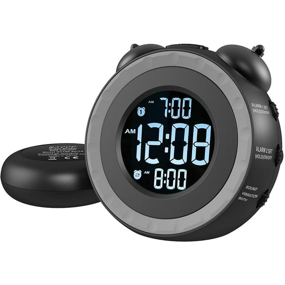 Reloj Despertador USCCE Reloj Despertador Dual con Agitador de Cama