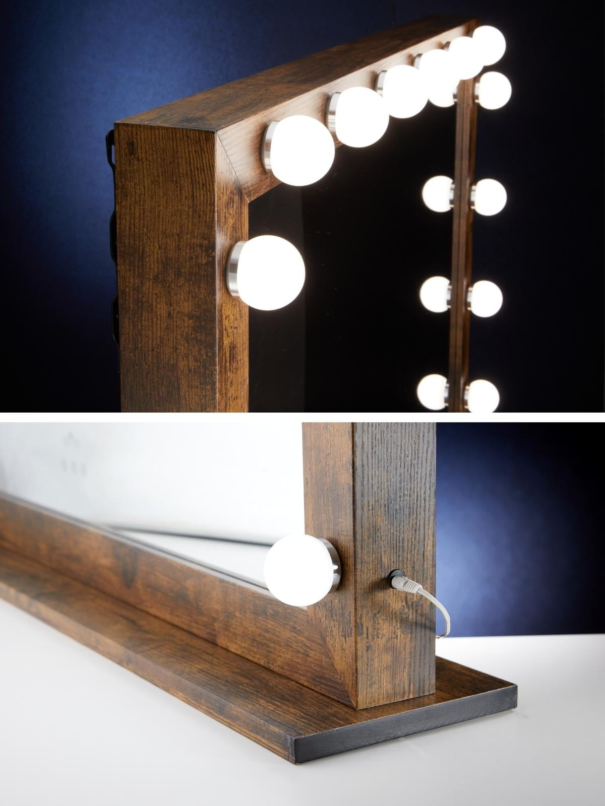 Buy LUXFURNI Extra Large Hollywood Vanity mirror with 16 LED Lights Dimmable Tabletop/Wall Mount