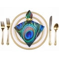 thumbnail image 2 of Heduofu Animal Peacock Feathers Cloth Napkins, Dinner Napkins Washable Reusable Polyester Table Napkins for Parties, Weddings and Dinners 4 PCS, 2 of 7