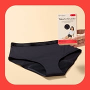 Thinx For All Leaks Women’s Hi-Waist Incontinence Underwear, Size 1X, Black