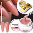 thumbnail image 2 of 5-in-1 Nail Extension Gel, Pink Builder Gel for Nails, For Nail Extensions Sculpting And Repair With Nail Forms And Brush, Salon DIY Manicure Kit, 2 of 7