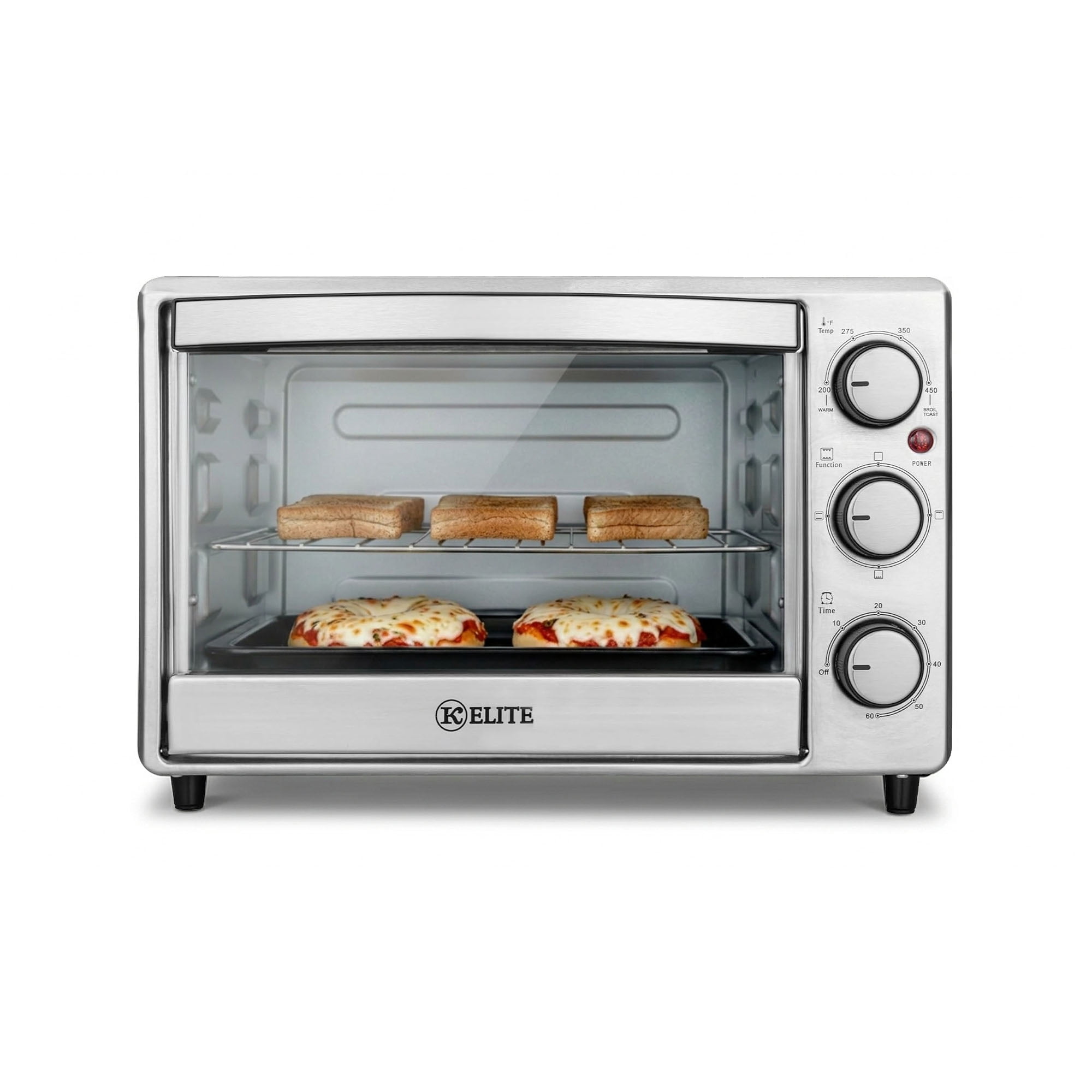 Kitchen Elite Compact Countertop Toaster Oven with Stainless Steel Tray
