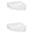 thumbnail image 2 of QualitChoice Bathroom Corner Shower Shelf Holder Self Adhesive Wall Mounted Storage Rack White 2Set, 2 of 6
