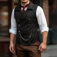 thumbnail image 5 of Yaoyar Mens Double Breasted Suit Vest, Stylish Paisley Slim Fit Formal Business Dress Waistcoat, 5 of 8