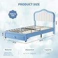 thumbnail image 3 of Historyli Twin Size UpholsteRed Bed Frame with Storage Drawer and Smart Led Headboard,Platform Bed Frames,Wooden Slats Support,No Box Spring Needed,Easy Assembly,Blue and White, 3 of 7