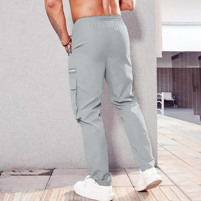 ZKCCNUK Men's Casual Cargo Pants, Multiple Pockets, Fitness