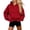 Red, variant on Sweatshirt for Women Soft Drop Shoulder Hooded Top,Perfect for Weekend Lounging & Street Style