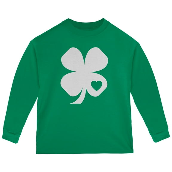 Old Glory Toddler St. Patricks Day Shamrock Heart Long Sleeve Graphic T Shirt