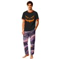 thumbnail image 2 of YNGKMEA Witch Print 2pcs Halloween Pajamas for Family Halloween Party Matching Pjs Sleepwear Party Matching Sets Halloween Pumpkin Print Jammies for Couples Men S, 2 of 4