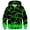 Green, variant on Kids Tech Print Hoodie Stylized Flame Geometric Pattern Long Sleeve sweatershirt
