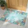 thumbnail image 2 of Summer Starfish Coral Indoor Door Mat 16x24 Inch Watercolor Seaweed Ocean Aqua Front Door Mat Non Slip Washable Entryway Rug Low Profile Dirt Trapper Doormat for Bathroom Kitchen Bedroom, 2 of 9