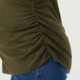 thumbnail image 7 of Ohufall Maternity Shirts for Women Summer Solid Short Sleeve Pregnancy Tops Fashion Ruched Keyhole Neckline Nursing T Shirt Women Breastfeeding Tees, 7 of 7
