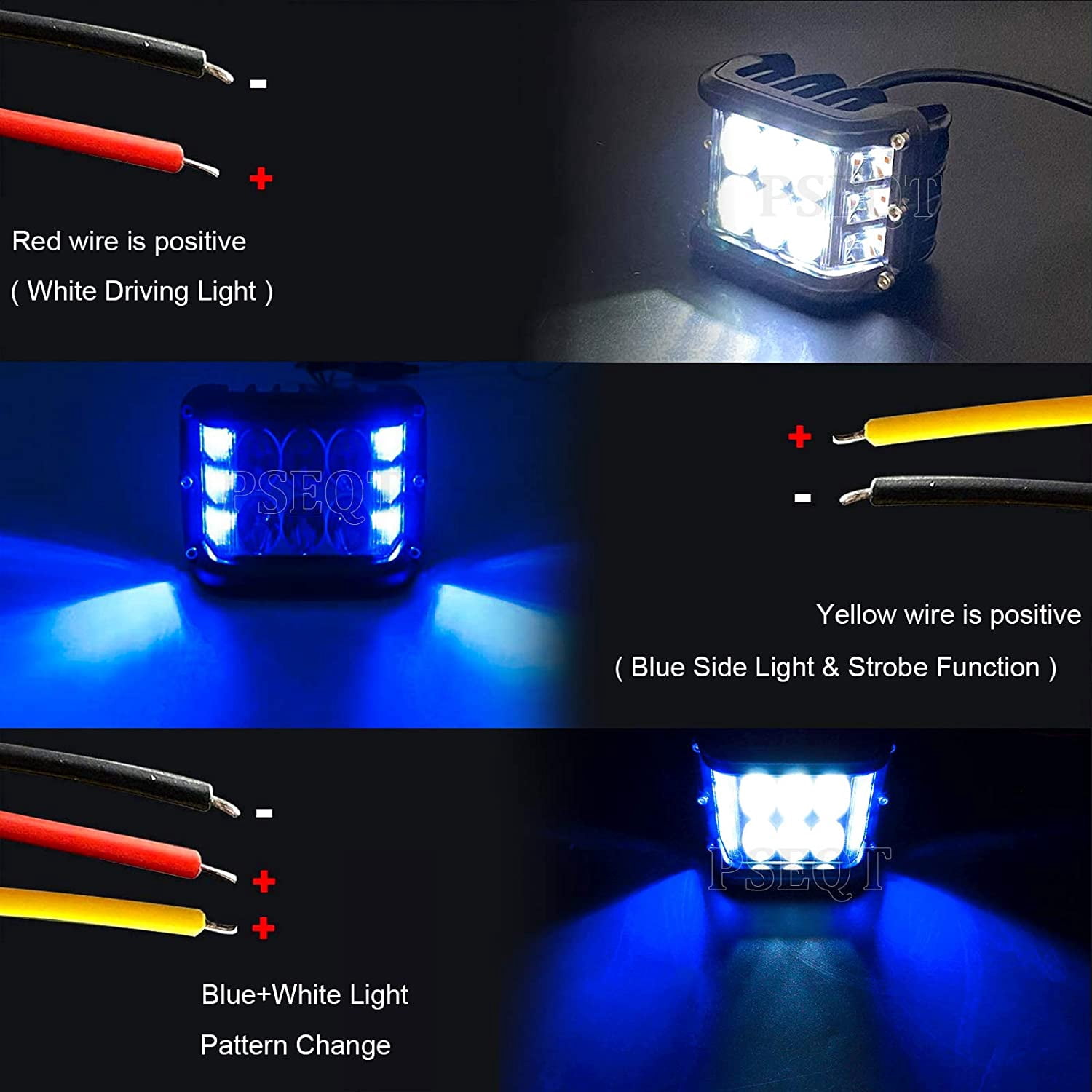 Marine Boat LED Spotlight Lights, Dual Color Light Bar Deck Spot Flood Beam for Fishing Pontoon Kayak Yacht Sailboat