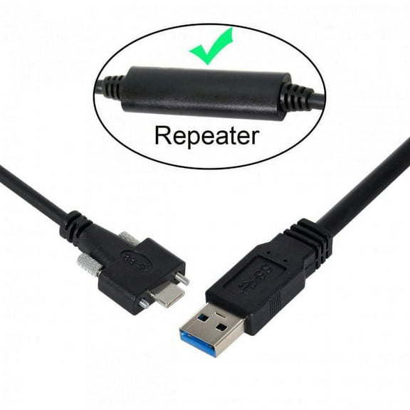 JSER 5 Meters USB 3.1 Type-C Dual Screws Locking to Standard USB3.0 Data Cable Mount Type for Camera Recorder