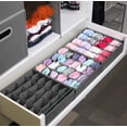 thumbnail image 3 of Simple Houseware Closet Socks Organizer, 24 and 16 Cell Drawer Dividers, 3 Pack, Dark Gray, 3 of 4
