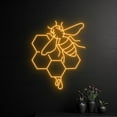 thumbnail image 3 of Handmadetneonsign Bee Honeycomb Neon Sign, Honey Bee Led Sign, Honeycomb Bee Led Light, Bee Neon, 3 of 5