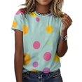 thumbnail image 3 of Colorful Dots T Shirts Basic T-Shirt Short Sleeve Ladies Tee Shirt Summer Graphic Clothing, 3 of 5