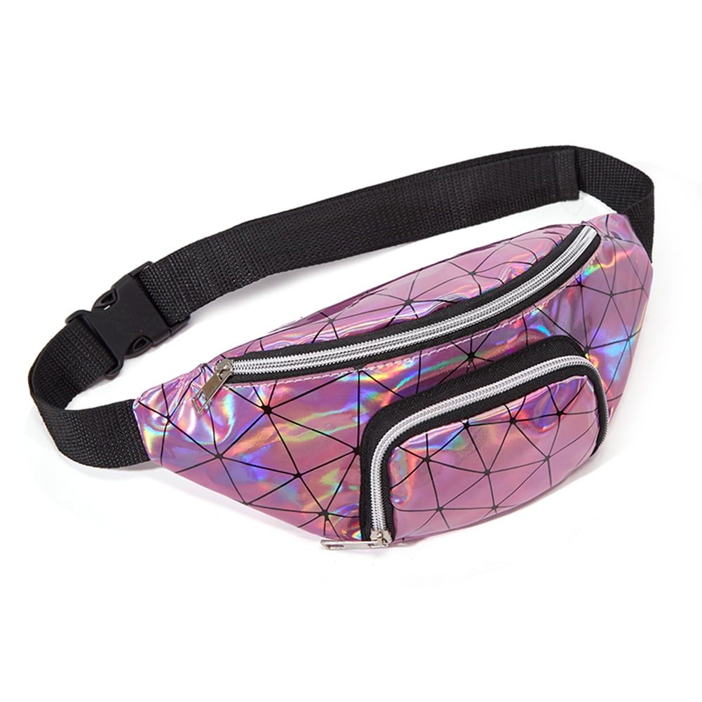 Ladies Geometric Holographic Handbag Unique Prism Laser Women Bag Zipper Closure 