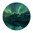 thumbnail image 4 of Acheng Aurora Borealis Mountains Lake Round Tablecloth 100% Polyester Fiber Full Width Single-Sided Printing 54-58, 4 of 8