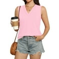 thumbnail image 2 of AherBiu Tank Tops for Women Sleeveless V Neck T Shirts Ruched Summer Casual Loose Basic Tees Solid Color, 2 of 7