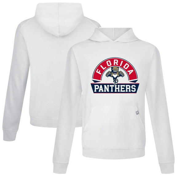 Men's Levelwear White Florida Panthers Relay Banner Arch Pullover Hoodie
