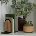 thumbnail image 5 of Home Decor Collection 6" Green Translucent Glass Indoor Tabletop Vase with Natural Rattan Caning Wrap, 5 of 11