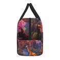 thumbnail image 2 of Ratiio Lantern Giraffes Magical Forest Print Insulated Lunch Bag Women Reusable Lunch Box with Pocket for Work Picnic Travel, 2 of 6