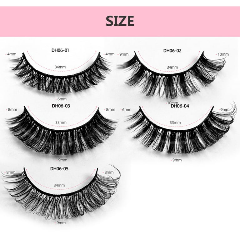 Lash Sizes and Chart For Extensions and Strip Eyelashes