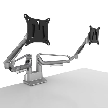UPC: 0800152718088 | Kanto Dual Arm Desktop Monitor Mount  Silver