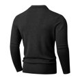 thumbnail image 4 of TOUMENY Men Sweater Casual Button Down Collared Long Sleeve Slim Fit Knitted Pullover Fall Winter Warm Solid Color Fashion Tops Black L, 4 of 6