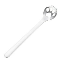 Tunhigl Cute 304 Stainless Steel Coffee Spoon - Durable Tea Stirring Spoon, Mug Spoon with Unique Claw Dog Design, Perfect for Kitchen, Restaurant, and Bar Silver