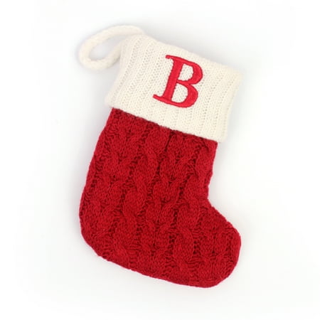 

AMILIEe Christmas Lettering Initials Snowflake Pattern Cartoon Sock Mini Cute Christmas Stocking