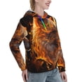 thumbnail image 6 of Cauagu Gold Flame Pattern Wolf for Women's Hooded Sweatshirts Pullover Hoodie for Women Fall Workout Sweat Long Sleeve Preppy Sweatshirts-Large, 6 of 7