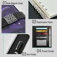 thumbnail image 4 of 9.2x6.7 inch Leather Notebook 100 Sheets, Multi-Pocket Design & Pen Loop Spooky Halloween Design Refillable Journal Organizer, 4 of 6