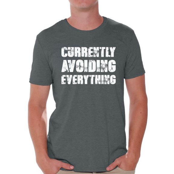 Mens Graphic Tees - Currently Avoiding Everything Funny Tshirts